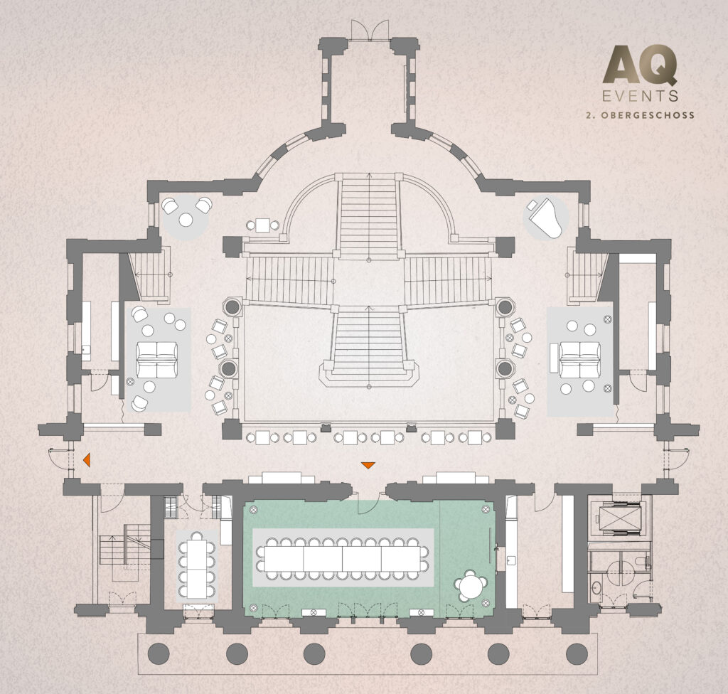 Grundriss der Richterzimmer Eventfläche im Hotel The Wellem in Düsseldorf.