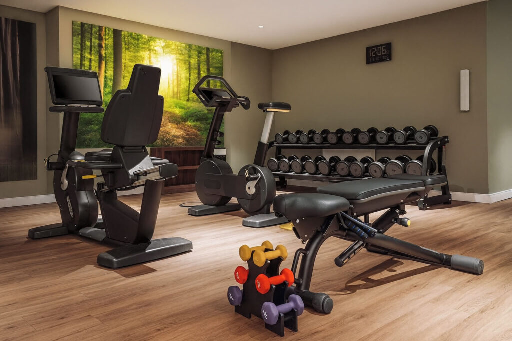 Modernes Fitnessstudio im Hotel The Wellem Düsseldorf.